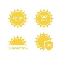 UV protection on white background,bubble shield. Solar protection screen from UV rays vector