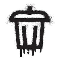 Garbage can graffiti with black spray paint vector