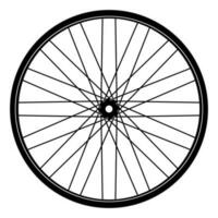 silhouette bicycle wheel Icon isolated on white background vector