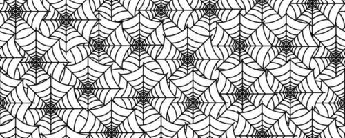 black white spider web seamless pattern vector