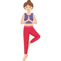 tree yoga asana pose vector