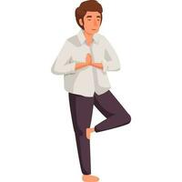 tree yoga asana pose vector