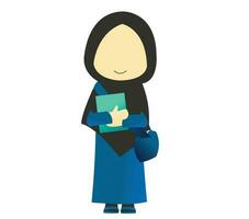 musulmán mujer estudiante vector