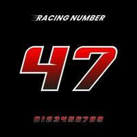 Racing Number 47 Design Vector Template