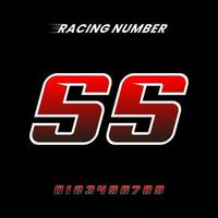 Racing Number 55 Design Vector Template