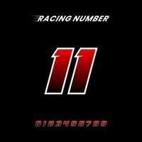 Sport Racing Number 11 logo design vector