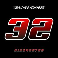 Racing Number 32 Design Vector Template