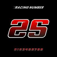 Racing Number 25 Design Vector Template.eps