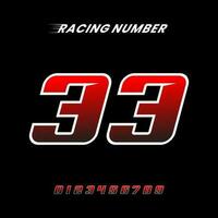 Racing Number 33 Design Vector Template