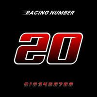 deporte carreras número 20 logo diseño vector
