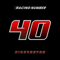 Racing Number 40 Design Vector Template