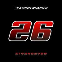 Racing Number 26 Design Vector Template.eps