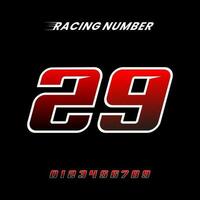 Racing Number 29 Design Vector Template.eps