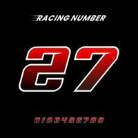 Racing Number 27 Design Vector Template.eps