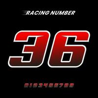 Racing Number 36 Design Vector Template