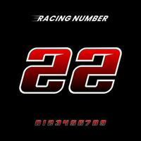 Racing Number 22 Design Vector Template.eps