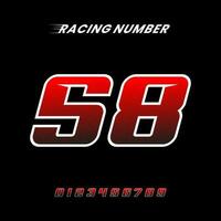 Racing Number 58 Design Vector Template