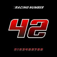 Racing Number 42 Design Vector Template