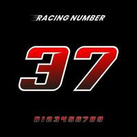 Racing Number 37 Design Vector Template