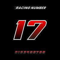 Sport Racing Number 17 logo design vector