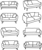 Sofa home furniture interior vector