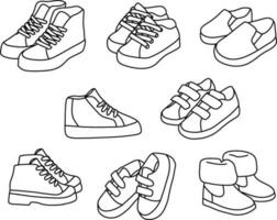 Kid Shoe Collection set vector