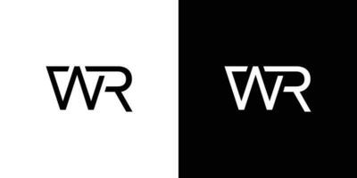 moderno y fuerte wr logo diseño vector