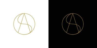 Modern and luxurious AS letter initial logo design vector