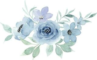 Blue floral watercolor bouquet for background, wedding, fabric, textile, greeting, card, wallpaper, banner, sticker, decoration etc. vector