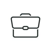 Briefcase sign icon in flat style. Suitcase vector illustration on white isolated background. Baggage business concept.
