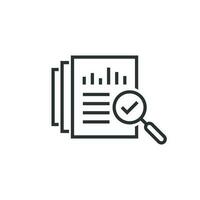 Audit document icon in flat style. Result report vector illustration on white isolated background. Verification control business concept.