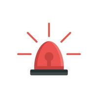 Emergency siren icon in flat style. Police alarm vector illustration on white isolated background. Medical alert business concept.