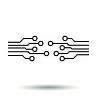 Circuit board icon. Technology scheme symbol flat vector illustration on white background.