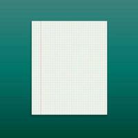 Realistic paper note on green background vector