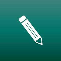 Pencil pictogram icon. Simple flat illustration for business, marketing internet concept on green background. Trendy modern vector symbol for web site design or mobile app