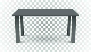 Vector 3d table for object presentation. Empty dark top table on isolated background.