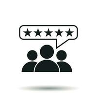 Customer reviews, rating, user feedback concept vector icon. Flat illustration on white background.