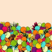 Seamless doodle pattern background with abstract cartoon leaves vector