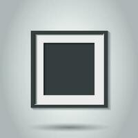 Realistic photo frame isolated on gray background. Pictures frame vector illustration.
