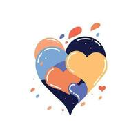 heart with love in flat style isolated on background vector