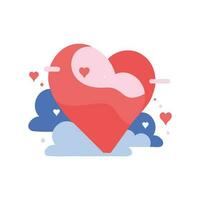 heart with love in flat style isolated on background vector