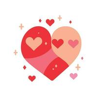 heart with love in flat style isolated on background vector