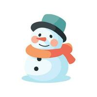 cute snowman in flat style isolated on background vector