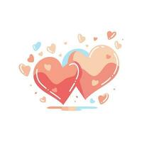 heart with love in flat style isolated on background vector