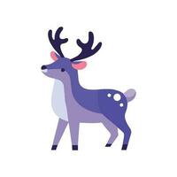 christmas reindeer in flat style isolated on background vector