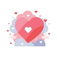 heart with love in flat style isolated on background vector