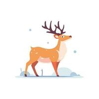 christmas reindeer in flat style isolated on background vector