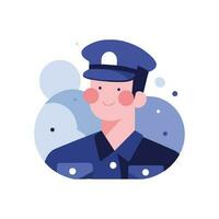 cute policeman in flat style isolated on background vector