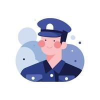 cute policeman in flat style isolated on background vector