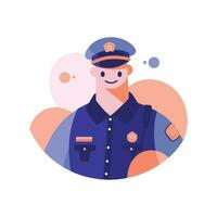 cute policeman in flat style isolated on background vector